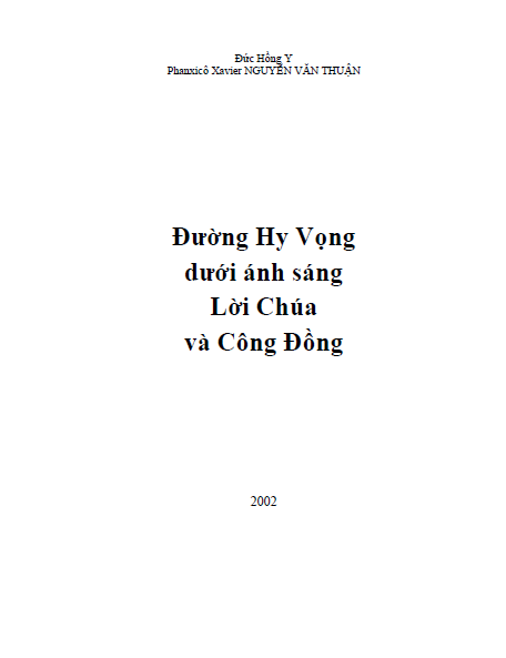Đường Hy Vọng Dưới Ánh Sáng Lời Chúa và Công Đồng